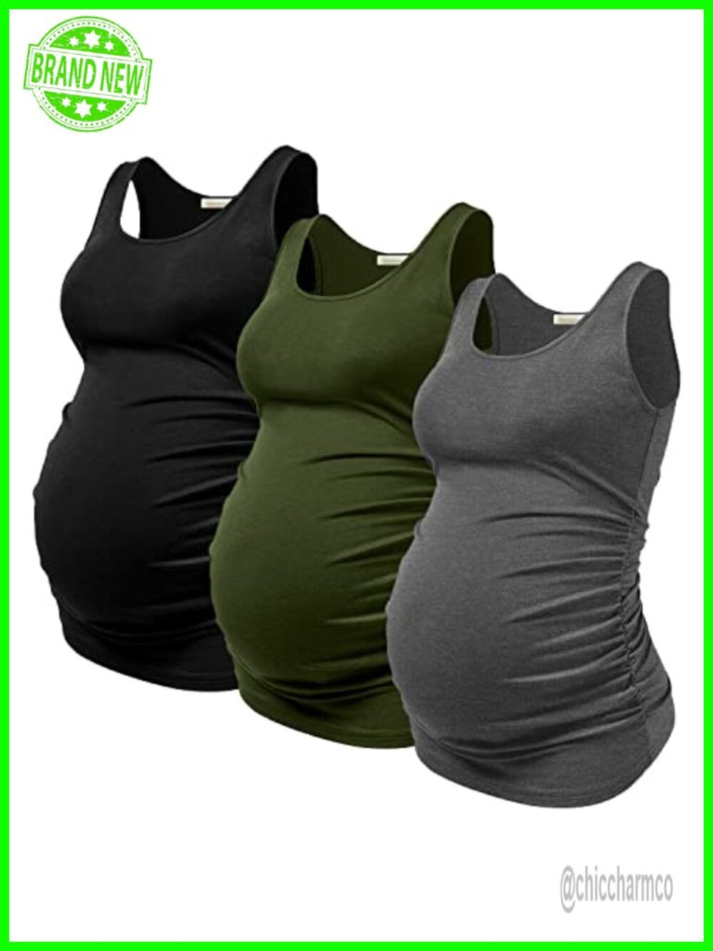 Soft Breathable Maternity Tank Top Sleeveless Tops Pleated Belly Room